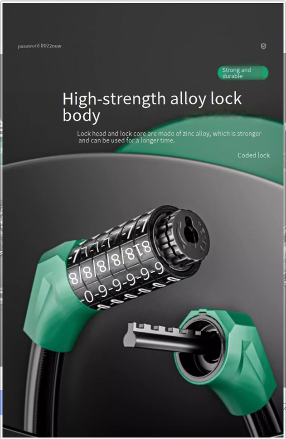 Lucchetto antifurto per sport e intrattenimento, lucchetto con password a 6 cifre, lucchetto portatile per mountain bike, lucchetto a catena per bici da strada, accessori_voghion.com