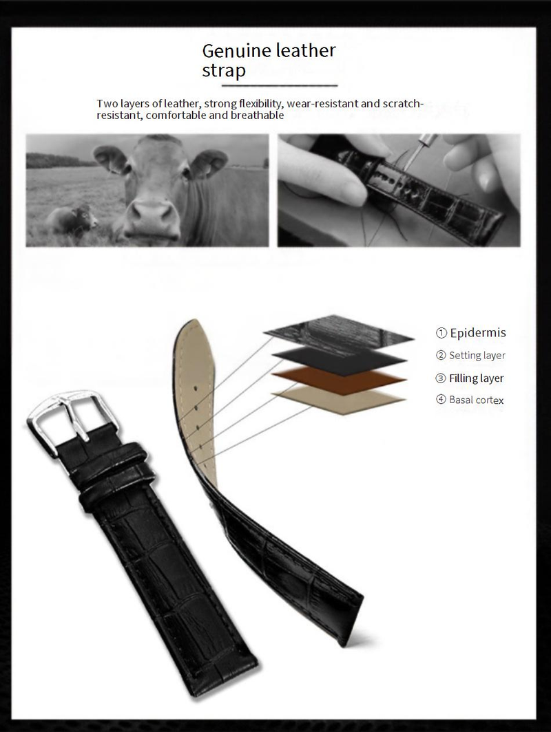 Herrenuhren Multifunktions-Sportuhr Herrenuhr Kalender Wasserdicht Quarzuhr Herren Schmetterlingsschnalle Stahlgürtel_voghion.com