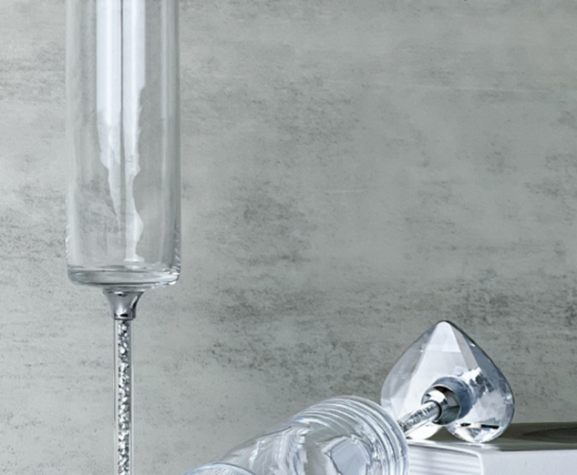 Champagnerglas mit Herz-Basis und Diamant-Stiel, bleifreies Kristallglas, Flöte, Weinglas_voghion.com