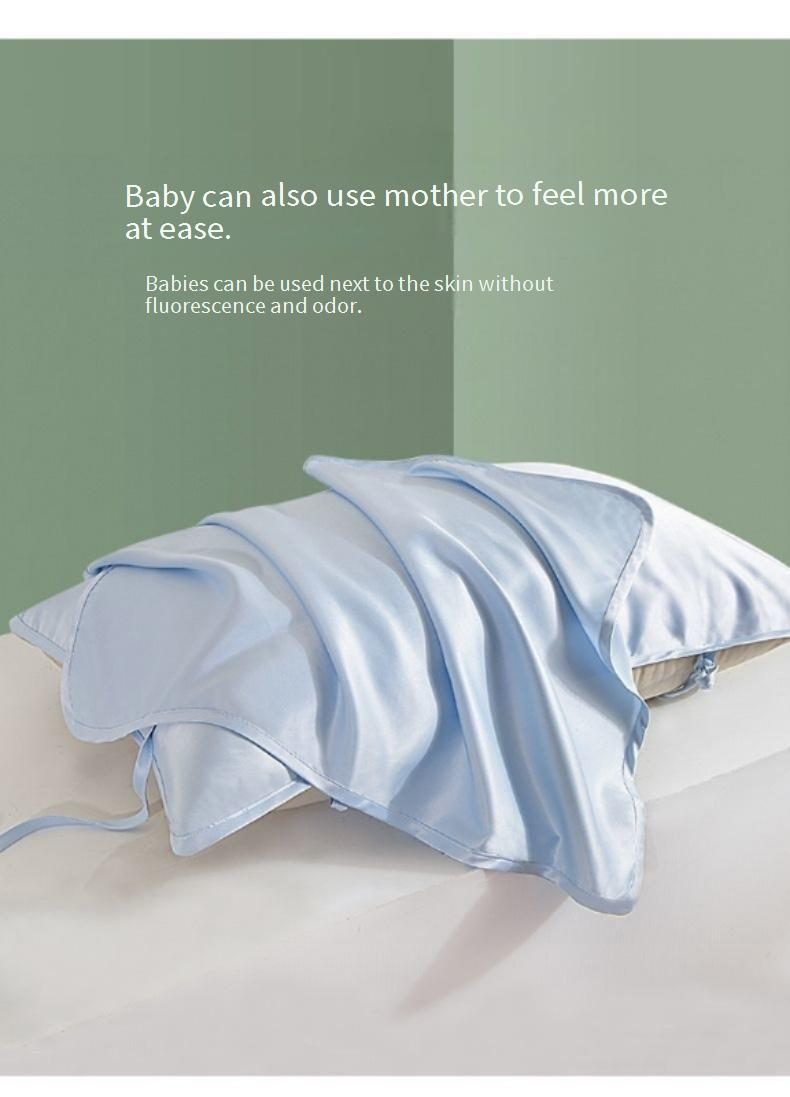 Washable Silk Pillowcase - Summer Cooling & Ultra-Smooth (Elastic Band, Single Size, Multiple Solid Colors Available)_voghion.com