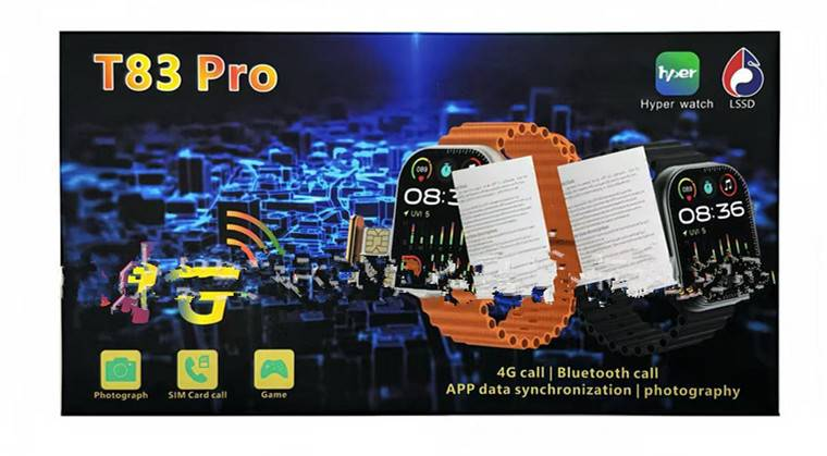 Orologio intelligente T83Pro 4G LTE con chiamate Bluetooth, cardiofrequenzimetro, contapassi, monitoraggio del sonno, IP68 impermeabile per uomini, donne e bambini_voghion.com