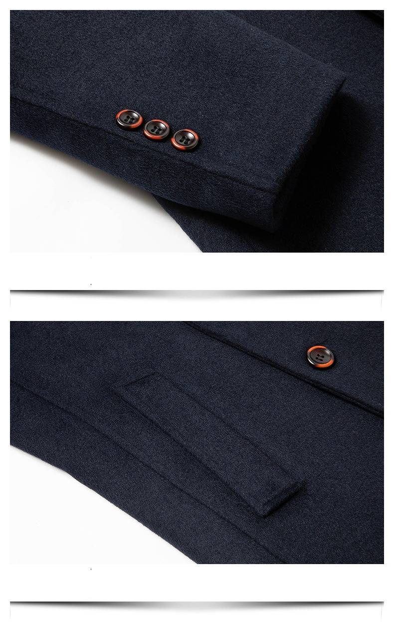 Premium Wool Blend Overcoat For Men - Long Double Breasted Winter Coat With Notched Lapel, Knee-Length Warm Trench Coat I (S-XXXL)_voghion.com