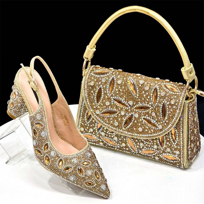 Women’s Shoes Pointed Heels & Matching Clutch Set – Pumps (Dazzling & Stable)_voghion.com
