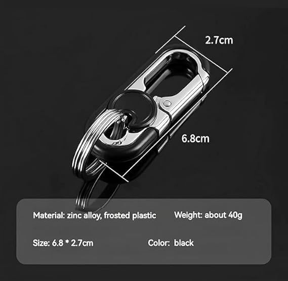 3 Men's Car Keychains,creative Stainless Steel Car Keychains For Men In Black_voghion.com