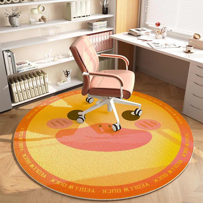 Weiche, runde Stuhlmatte für Büro und Zuhause – rutschfester Schreibtischstuhl-Bodenschutz mit niedlichen Tiermotiven (80–200 cm, mehrere Farben und Muster)_voghion.com