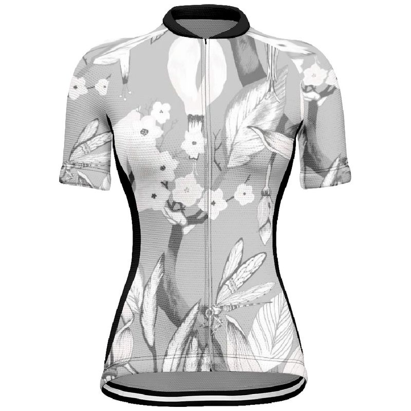Outdoor-Radsportbekleidung für Damen, kurzärmlige Oberteile mit Blumenmuster für Damen, einfache Outdoor-Radsportbekleidung für Mädchen_voghion.com