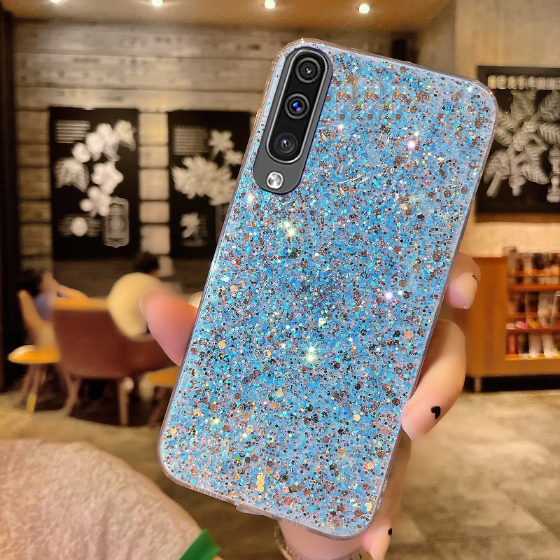Parlak Glitter Silikon samsung kılıfı Galaxy A10 A20 A30 A50 A70 A10S A20S A30S A50S A70S A7 2018 A6 Artı Yumuşak Geri Co_voghion.com