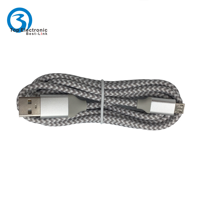 High Current Android V8 Data USB TYPE-C Aluminum Shell Nylon Braided Mobile Phone Fast Charging Cable_voghion.com