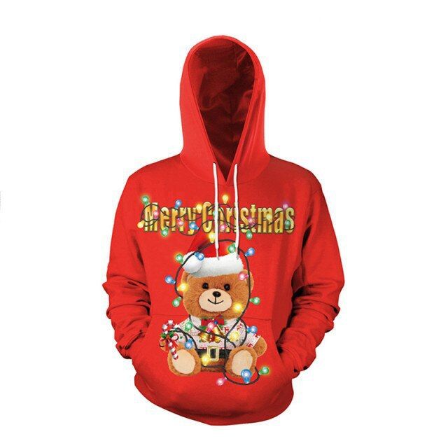 Felpe con cappuccio stampate in 3D con motivo natalizio a forma di alce e Babbo Natale per bambini, maniche lunghe, unisex, novità, autunno e inverno_voghion.com
