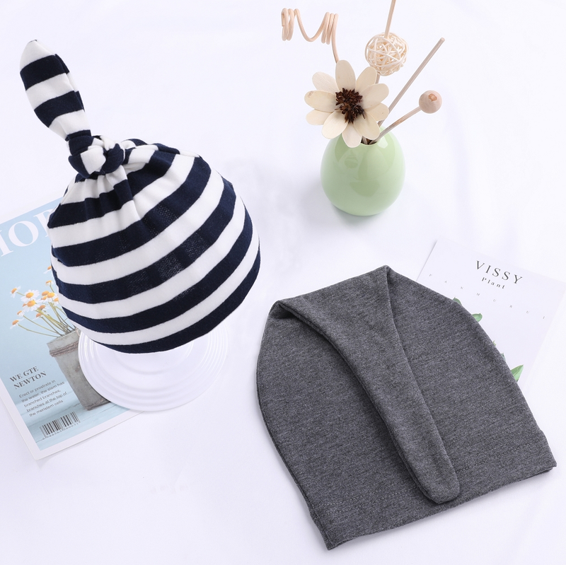 Gorros anudados 100 % algodón para bebés, gorros de dormir unisex para niños y niñas, bonitos gorros ajustados para recién nacidos._voghion.com