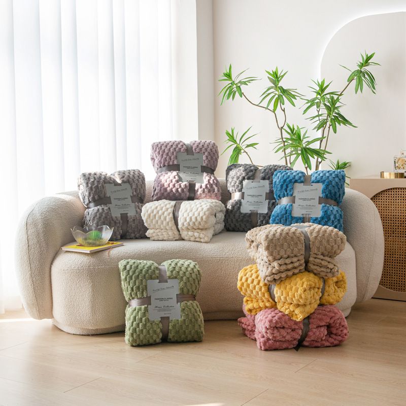 Coperta di flanella di lusso color tartaruga dorata, tinta unita, per ufficio, divano, letto, coperta regalo ultra morbida con regolazione della temperatura._voghion.com
