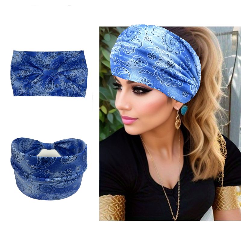 Breites Stirnband für Damen im Sommer, Bohemian-Stil, Kopftuch, multifunktionales Haar-Accessoire für Yoga, Laufsport_voghion.com
