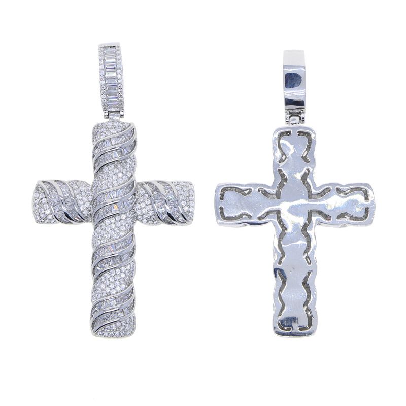 Ins Cross Zircon hänge Fashion Diamond Dubbade Full Diamond mäns hänge halsband_voghion.com
