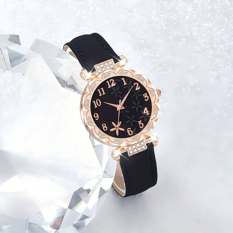 Herrenuhren Damenuhr New Style Damen Casual Watch Leichte Luxus Diamant Seestern Muster Zifferblatt Gürtel Quarzuhr Perlenarmband Set_voghion.com