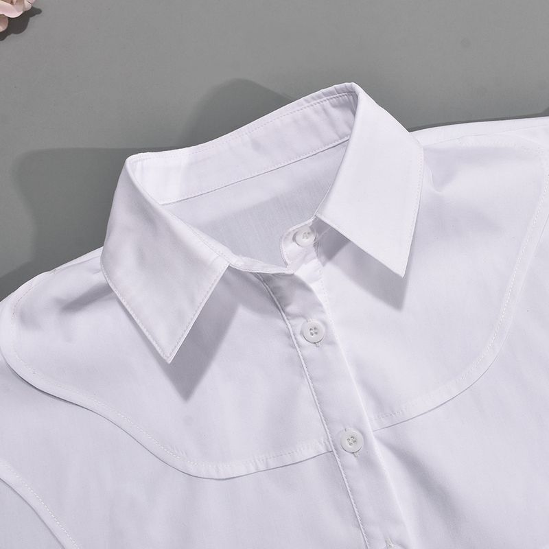Camicia da donna con lacci senza maniche e cuciture a vista sull'ombelico_voghion.com