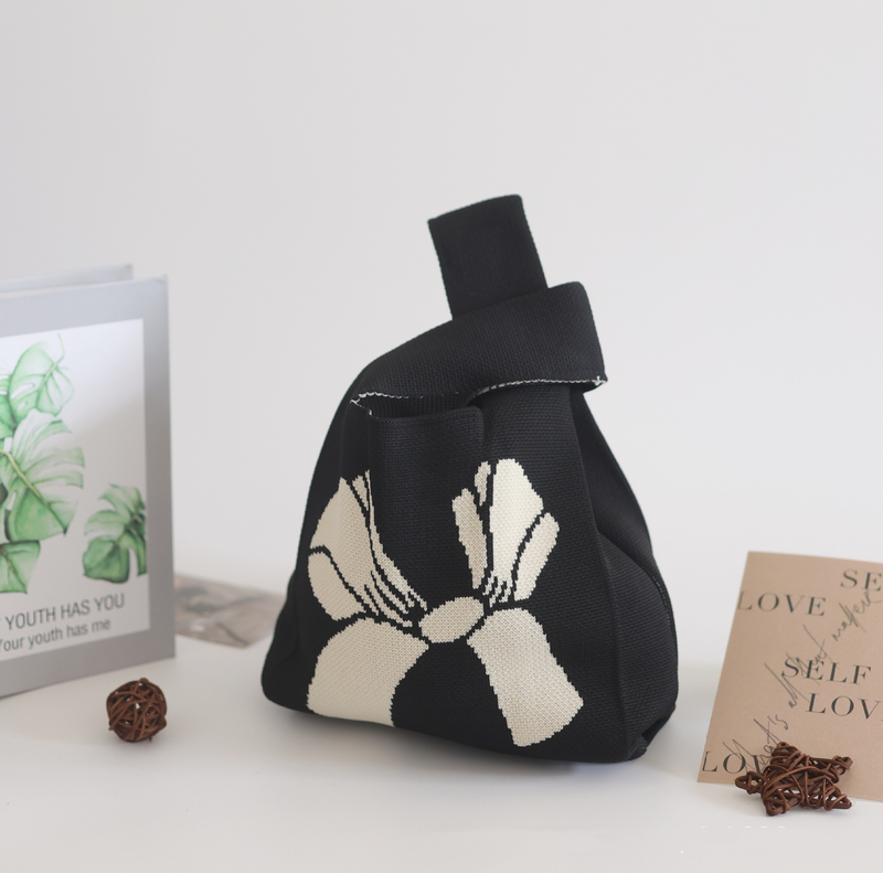 ins Panda Borsa a mano Borsa da donna Borsa in maglia Borsa a secchiello in lana con regalo a mano Borsa tote Borsa per il pranzo in scatola_voghion.com