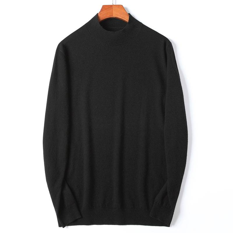 Herrenbekleidung Wollpullover 100% reine Wolle dünner Herrenpullover mit mittlerem Halsausschnitt aus reiner Wolle innen Merino_voghion.com