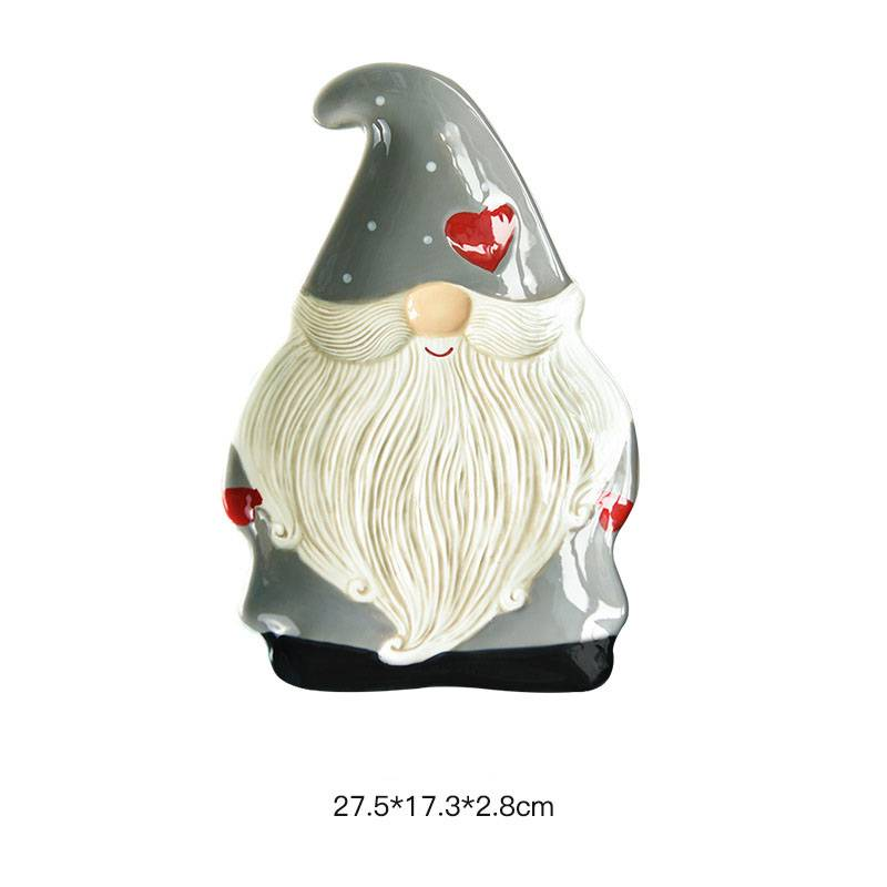 Christmas Santa Claus dishes and plates tableware set embossed rice salad bowl Western ceramic flat plate cup teapot_voghion.com