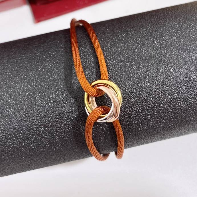 Bracciale Trinity in acciaio inossidabile, bracciale a tre anelli, bracciale con cordino colorato, gioielli in argento sterling per gli amanti, prezzo all'ingrosso_voghion.com