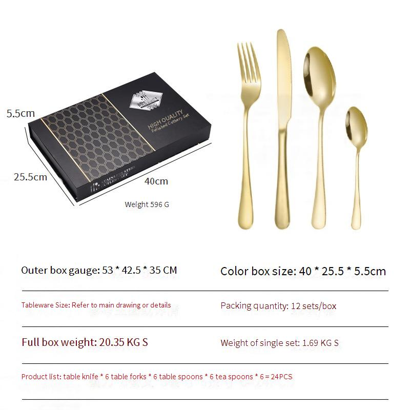 Viral 1010 Series 24-Piece Titanium Cutlery Set - Premium Stainless Steel Knives Forks & Spoons In Trendy Flip-Top Box_voghion.com