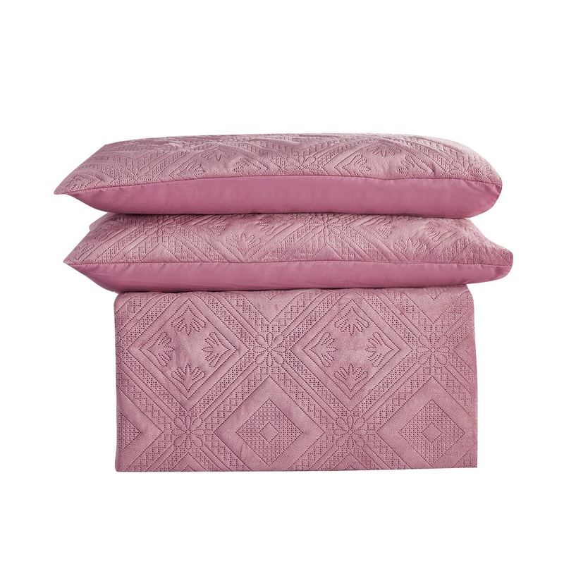 CG23 Crystal Velvet Checkered Bed Cover Set, Suitable For Bedrooms And Living Rooms (1* Duvet Cover +2* Pillowcase, No Duvet Core Or Pillow Core)_voghion.com