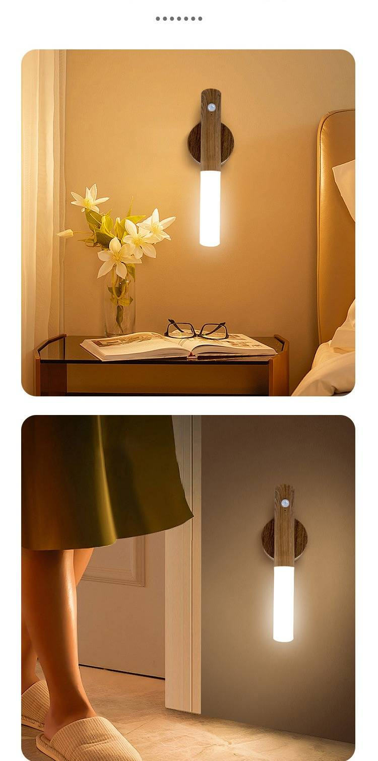 Intelligent Human Body Induction Night Light Led Smart Home Charging Atmosphere Light Home Corridor Aisle Wooden Induction_voghion.com