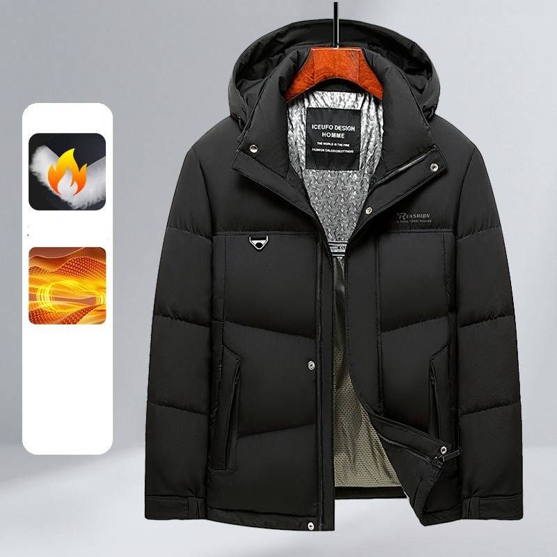Herren-Winterjacke mit Graphen-Futter, winddichtes 3D-Design, verdickter warmer Mantel für kaltes Wetter, modischer, lässiger Kapuzenmantel mit Reißverschluss_voghion.com