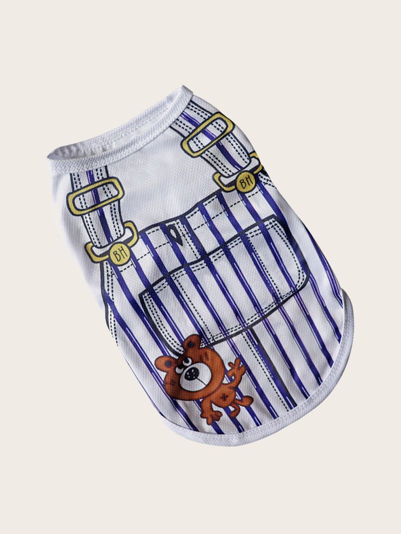 1 stuk lente-zomer huisdiervest voor honden en katten) Een cartoon bedrukt mesh ademend huisdierkledingstuk_voghion.com