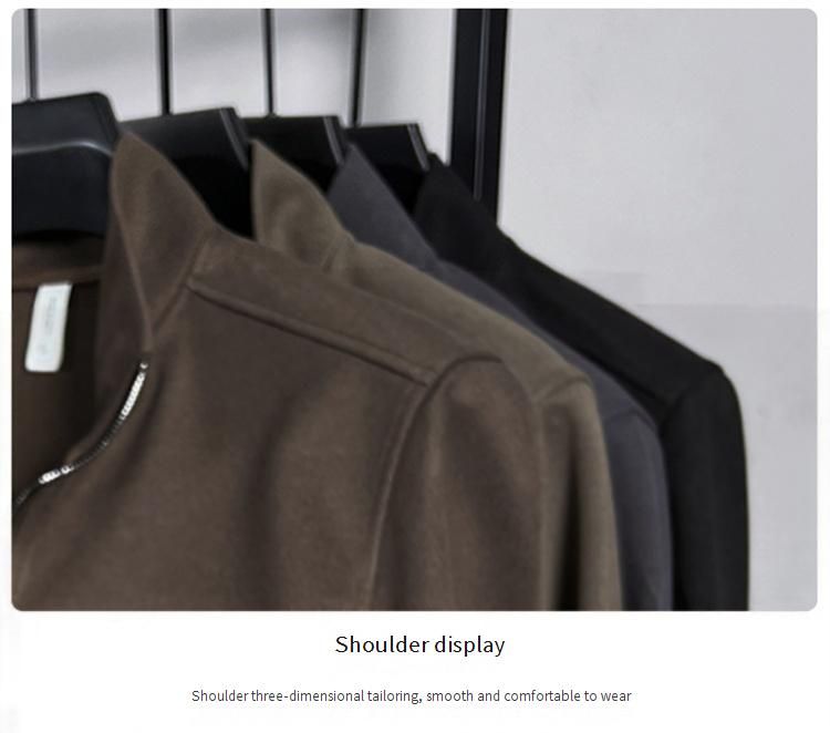 Premium Langarm-Sweatshirt mit Reißverschluss für Herren – Herbstlicher Polyesterpullover mit minimalistischem Buchstabendruck, verdickte Freizeitjacke_voghion.com