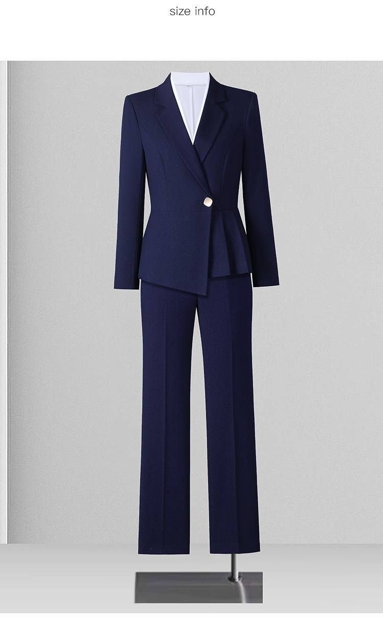 Elegant Autumn/Winter Business Suit Set – Slim-Fit TR Blazer With Pants(Professional Office Wear, Navy/Black, S-4XL)_voghion.com