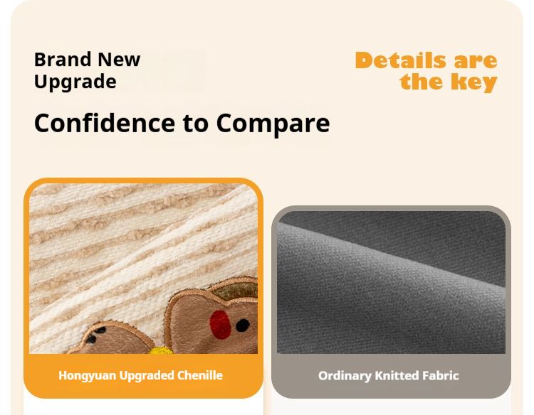 Chenille Animal Print Sofa Cushion – Non-Slip Irregular Pet-Friendly Seat Cover For Sectional Couches (Whimsical Dog & Bear Designs)_voghion.com