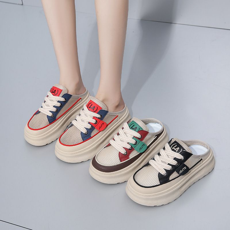 Scarpe casual traspiranti in mesh con suola spessa, nuove e coreane, estive, bianche, per studentesse, 2025, ZY1828_voghion.com