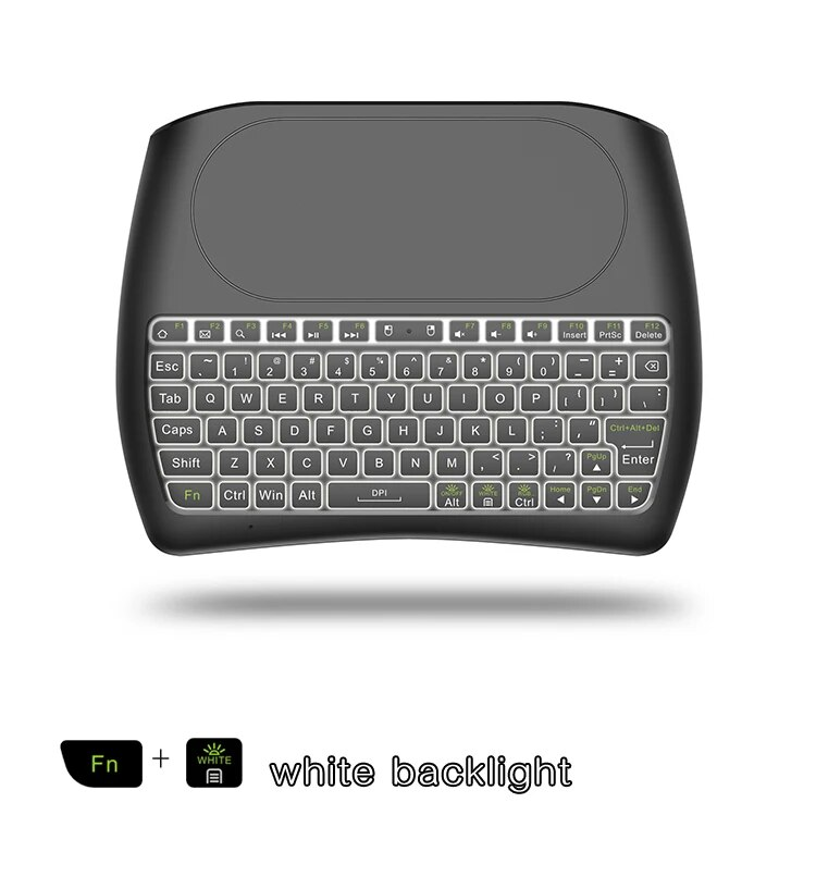 D8 Wireless Mini English 2.4G Bluetooth 7 Color Backlight Air Mouse Touchpad Keyboard for Android TV_voghion.com