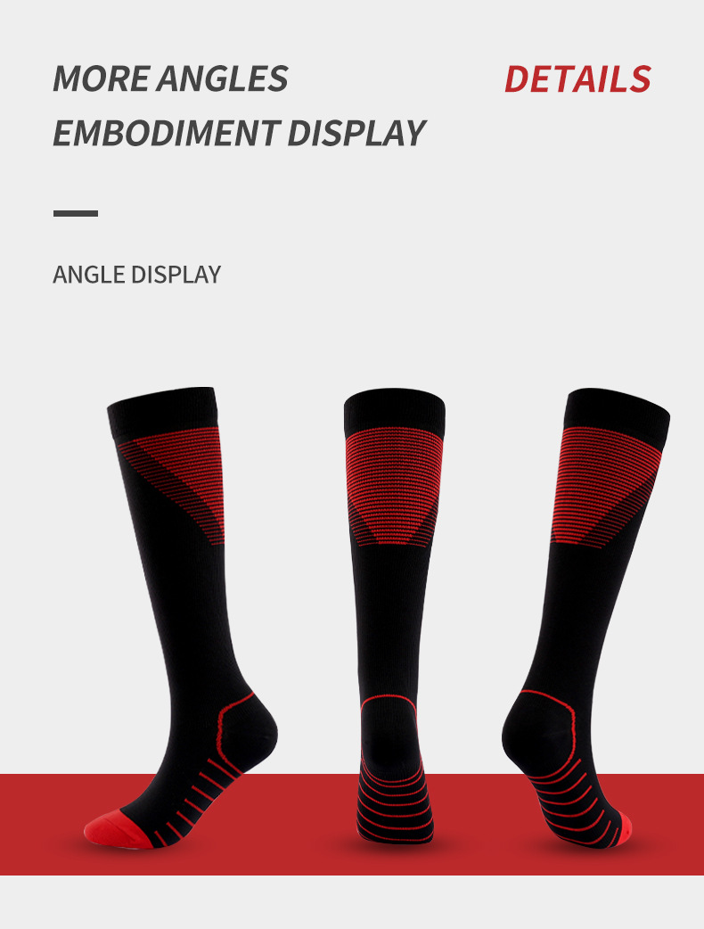 Socks new colorful striped V-shaped compression socks professional sports compression socks for men and women elastic socks fitness socks_voghion.com