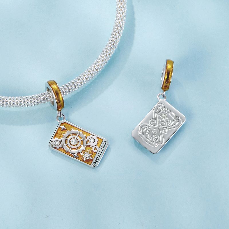 Tarot - Das Rad des Schicksals Anhänger Charm Sterling Silber Charm, SCC3142_voghion.com