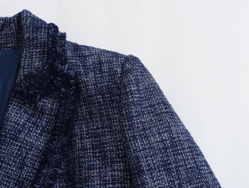 Women's clothing 2023 autumn new item texture double breasted temperament suit jacket long sleeved_voghion.com