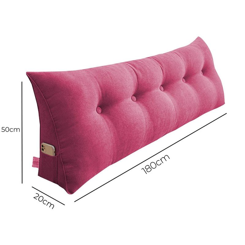 SOGA 2X 180cm Pink Triangular Wedge Bed Pillow Headboard_voghion.com