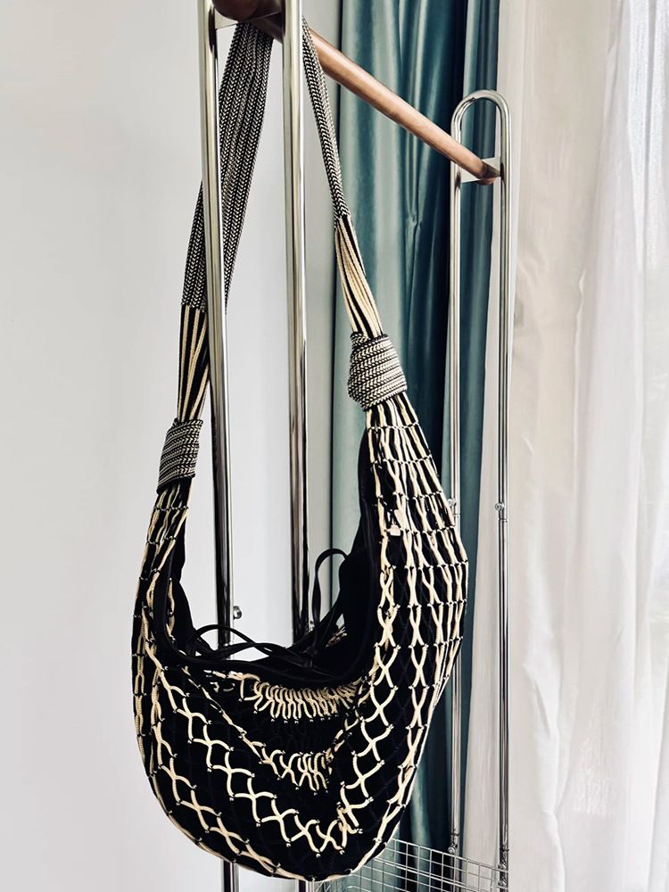Mesh Crossbody Bag Lazy Style Women's Bag Niche Design 2025 Spring Summer New Fashion Hobo_voghion.com