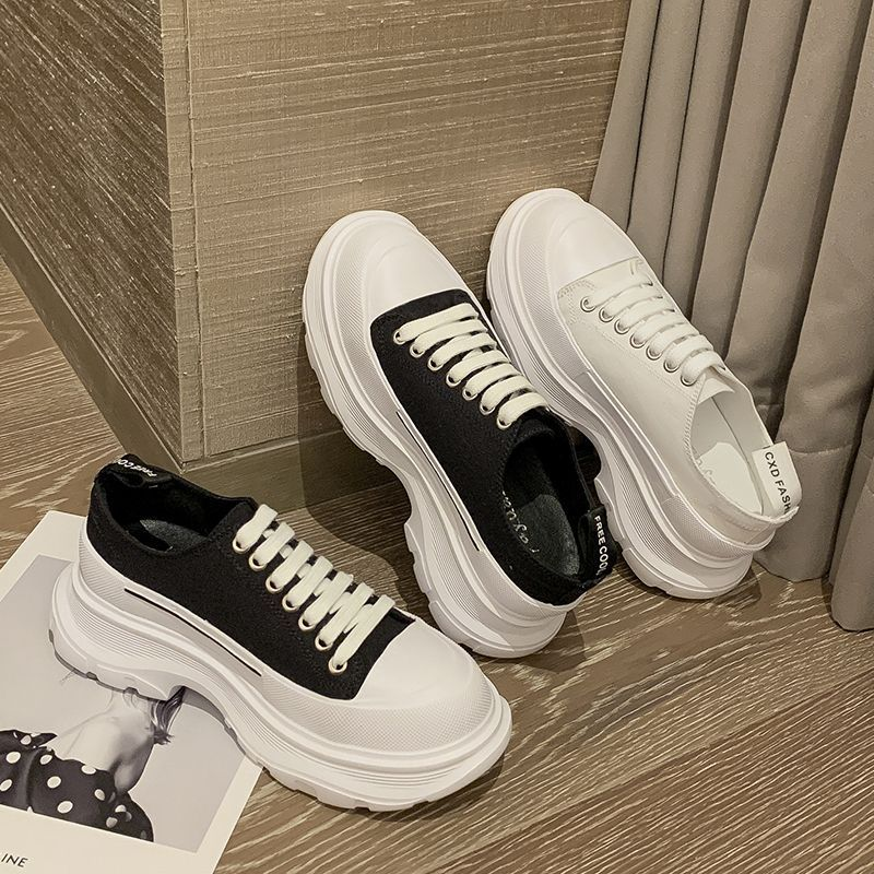 M. DUK/Malduke Ultra Thick Canvas Women's Shoes Soft Sole Pure Original Short Stature Handsome, Lightweight And_voghion.com