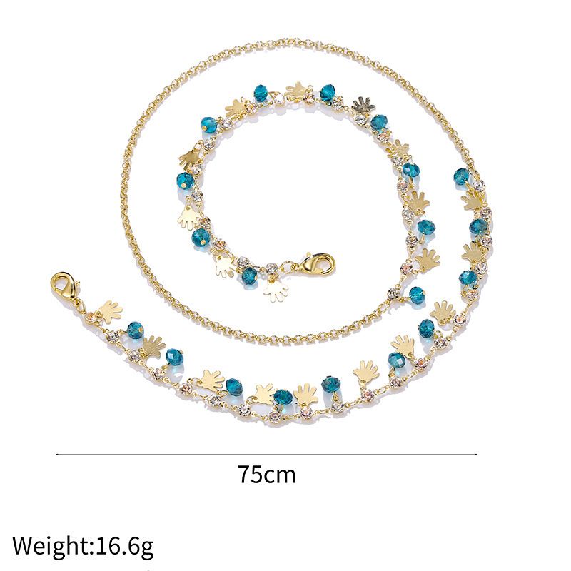 Cadena para mascarilla con forma de palmera, estilo étnico bohemio, hecha a mano, con cuentas de cristal_voghion.com