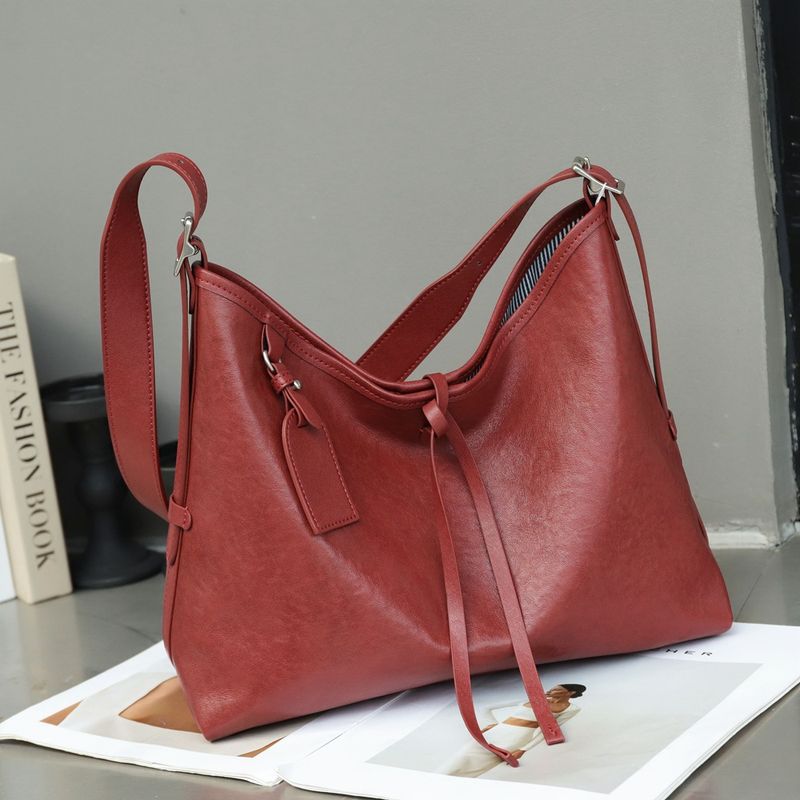 Nuova borsa a tracolla da donna in pelle bovina conciata al vegetale per dormire sulle ascelle, grande capacità_voghion.com