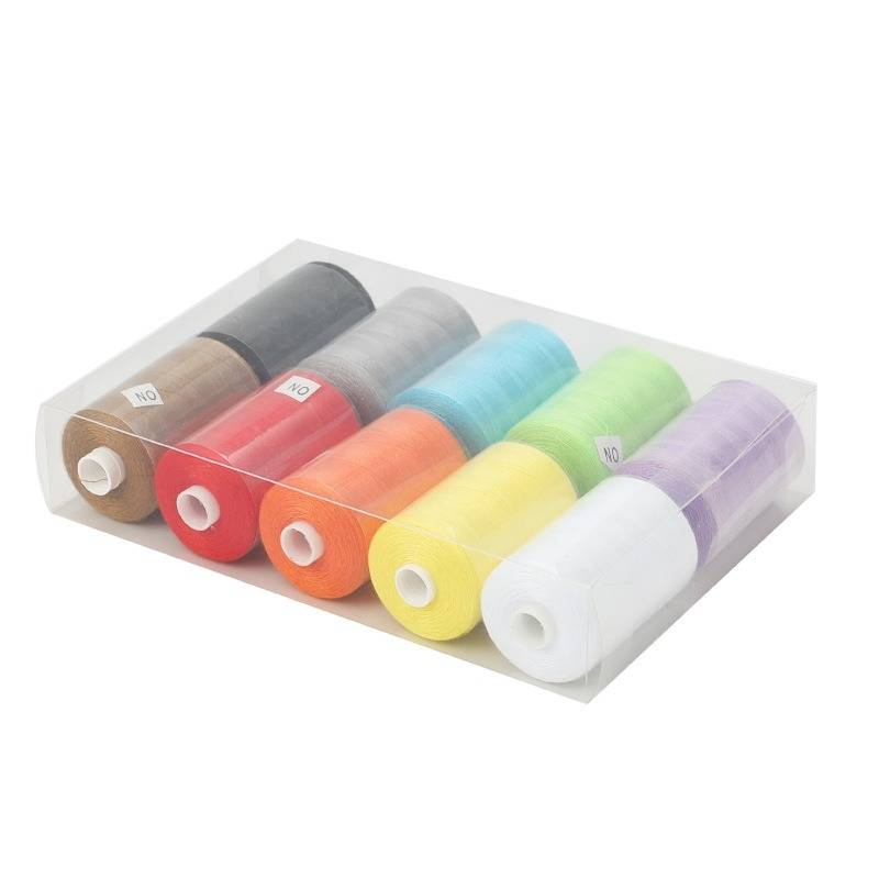 402 Polyester Naaigaren Doos van 10 Kleurrijke Grote Rol Hand Naaigaren Machine Naaigaren_voghion.com