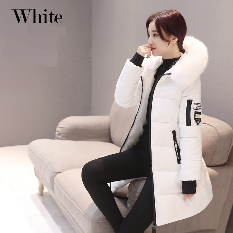 Women's Clothing new winter Korean style fashionable mid length cotton coat for women large size slim hooded coat women's cotton padded jacket_voghion.com
