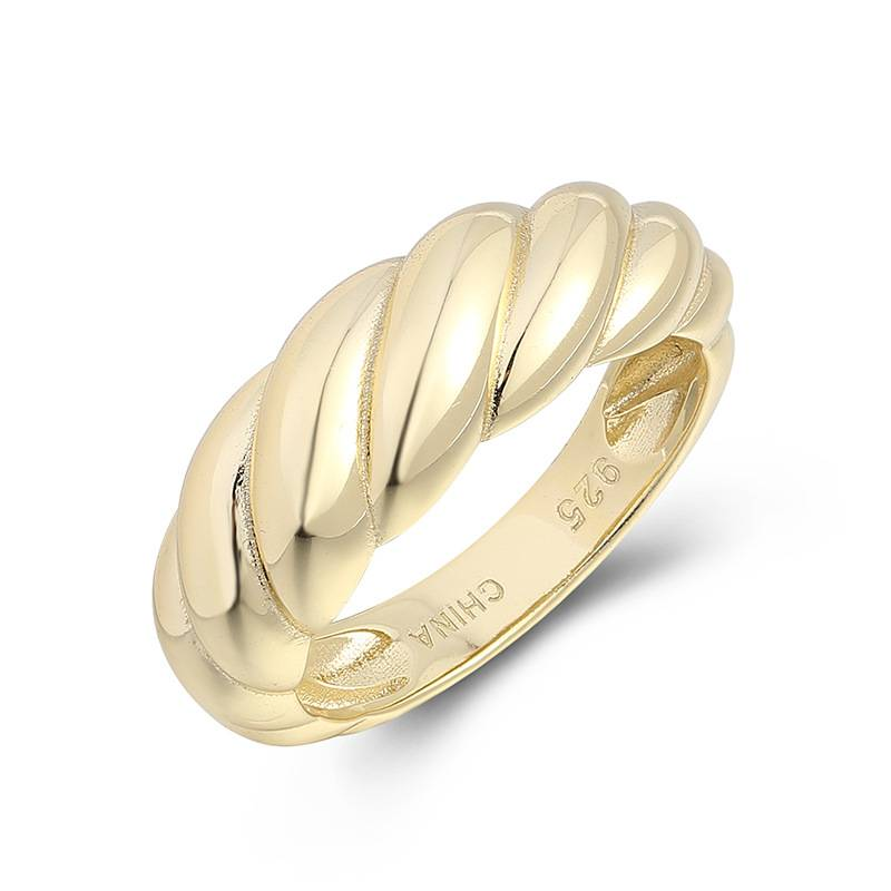 Silver Braided Twist Thread Classic Wide Ring Niche Design Original High End Light Luxury Ring 24 Years Autumn_voghion.com