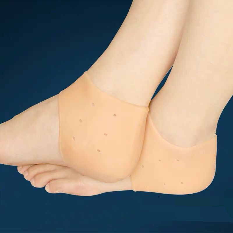 Copri tallone anti-crepa in silicone, protezione per talloni crepati, cuscinetto per piedi, per uomini e donne, calzini per talloni autunnali e invernali, elastici sottili_voghion.com