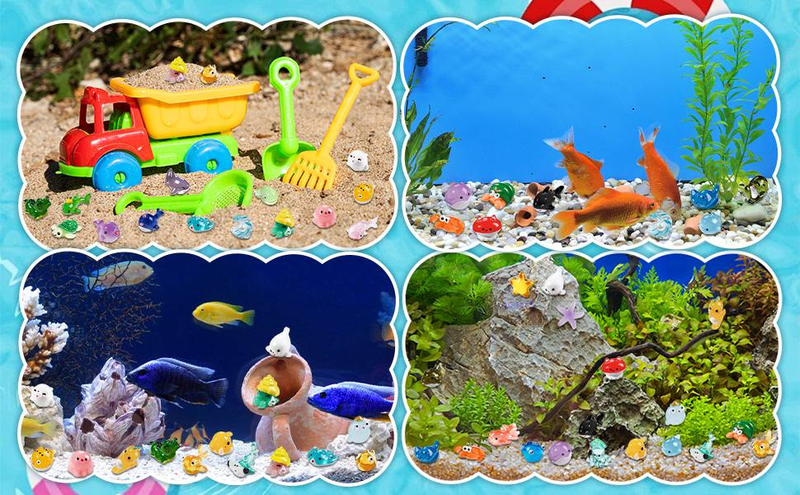 YOUEN 36 sztuk miniaturowych figurek zwierząt morskich z żywicy oceanicznej, miniaturowych plastikowych zwierząt, ozdób do akwarium, do samodzielnego montażu_voghion.com