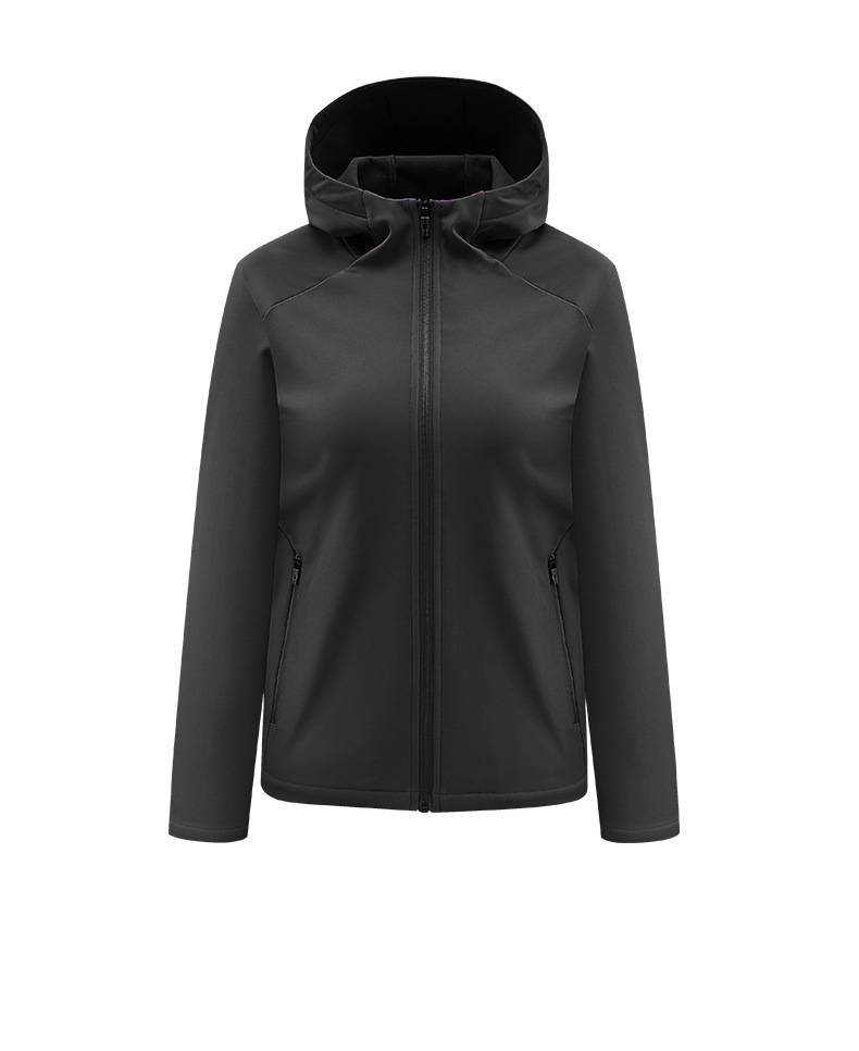 Giacca softshell elasticizzata in nylon a 4 vie da uomo, impermeabile, traspirante e resistente, con cappuccio (nero, cachi, blu navy, bianco-viola)_voghion.com
