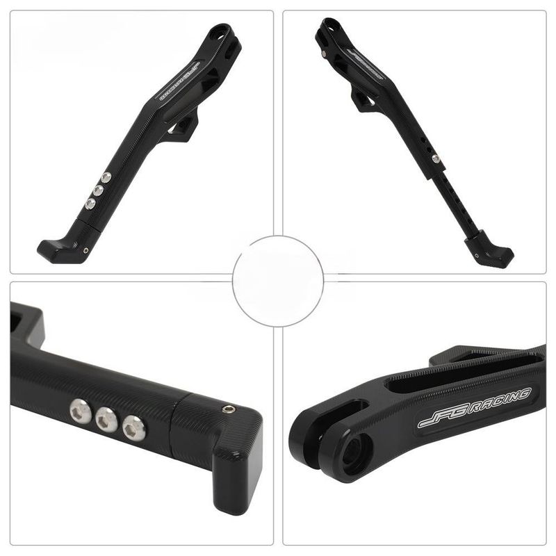 Motosiklet Yan Standı CNC Alüminyum Alaşımlı Ayaklık Off-Road Motosiklet Aksesuarları İçin Evrensel Uyumlu (Siyah/Turuncu)_voghion.com