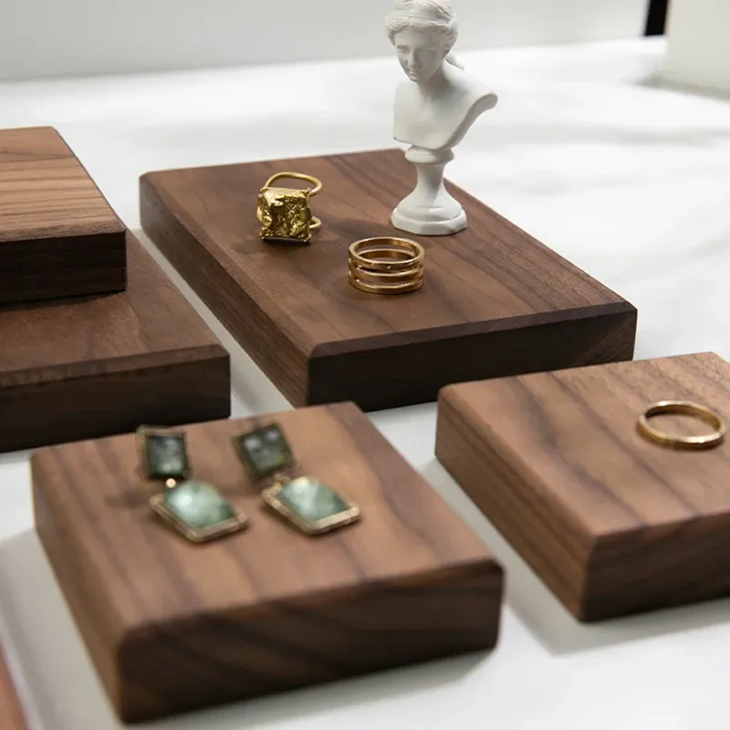 Timbri quadrati in legno, supporti per braccialetti, espositori per gioielli, organizer per cosmetici, vassoio per fogli di bambole, custodia in noce_voghion.com