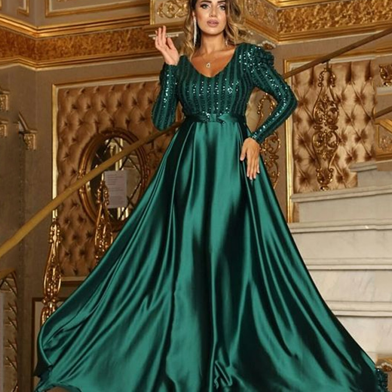 Damenbekleidung 2024 Neue Damenbekleidung Deep V Swing Sexy Langer Rock Trailing Bankett Abendkleid Neuer Stil_voghion.com